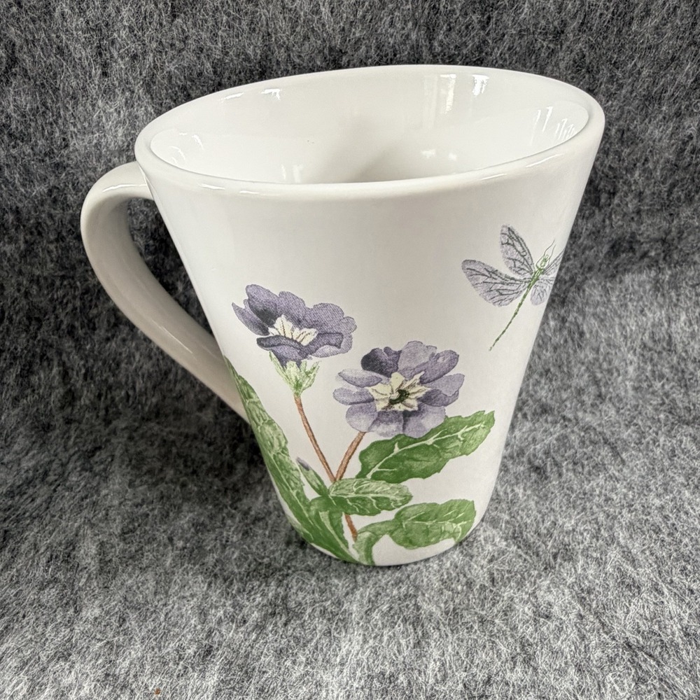 Corelle Coordinates Stoneware Mugs Cups Camellia Floral Ladybug Dragonfly Set 4 - Picture 4 of 7
